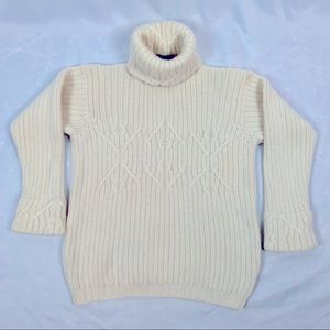 Chunky Cable Cashmere Turtleneck Sweater